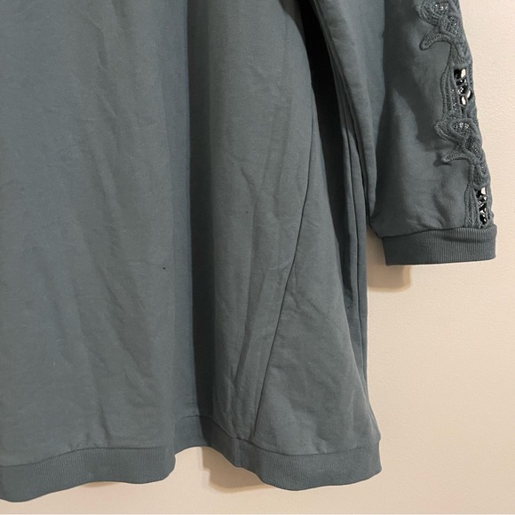 Ellos oversized lace sleeves tunic sweatshirt 2x 26/28 - Picture 2 of 10